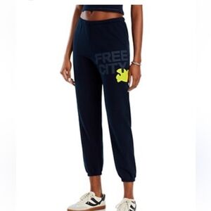 Free City, M,  Black Sweatpants with Neon Logo